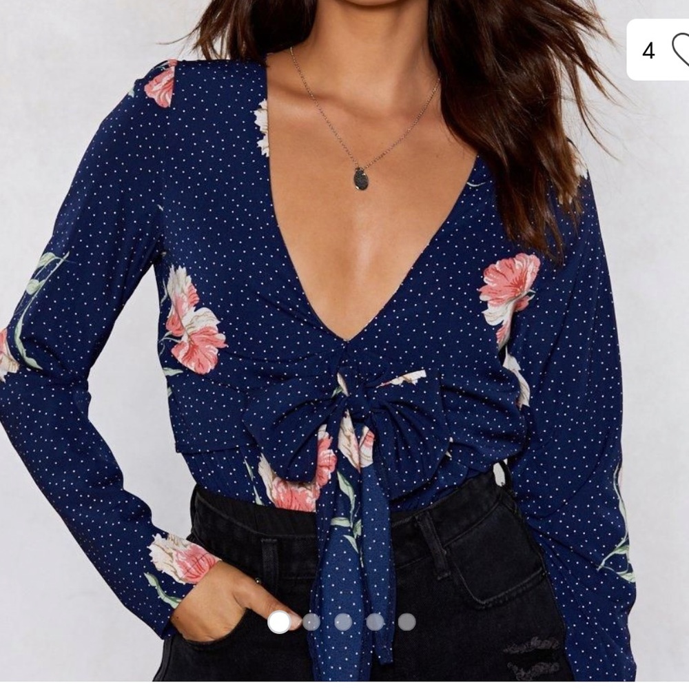 NWT navy floral bodysuit